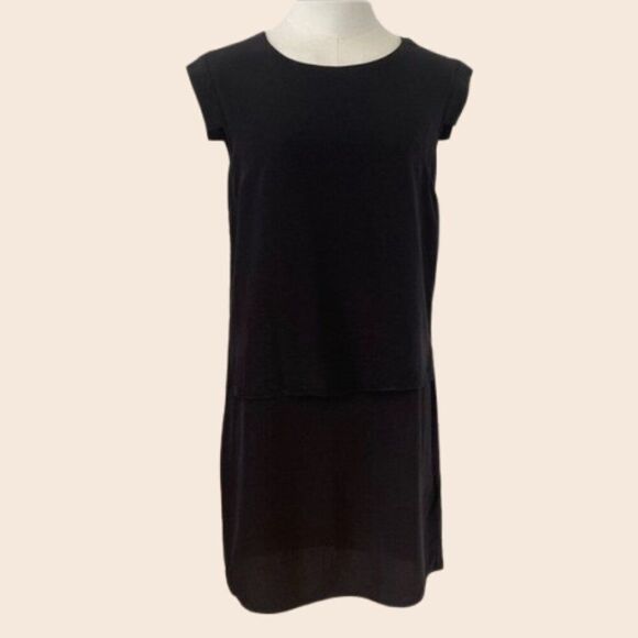 AllSaints Black Silk Flowy Mini Dress Size 2 - Picture 1 of 13
